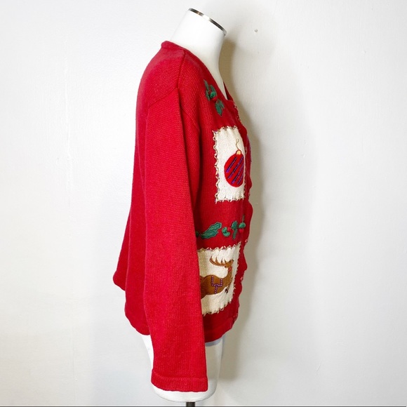 Vintage | Ugly Holiday Sweater Knit Cardigan Sz. S - Picture 2 of 9